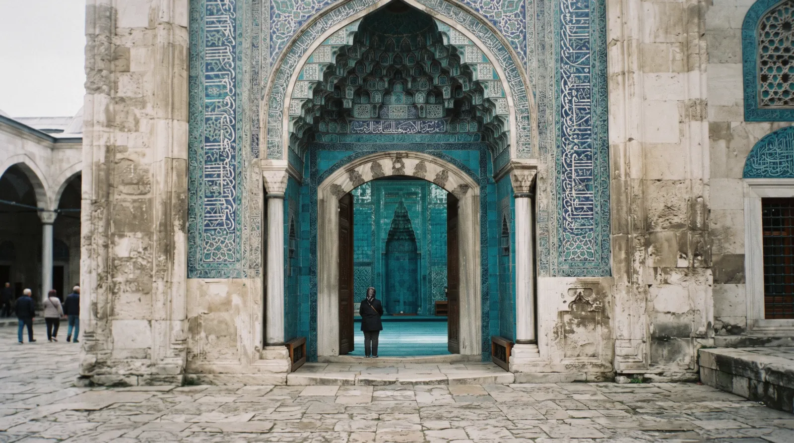 The tiled portal of the Green Mosque in Bursa, reached on a day trip from Istanbul, Türkiye